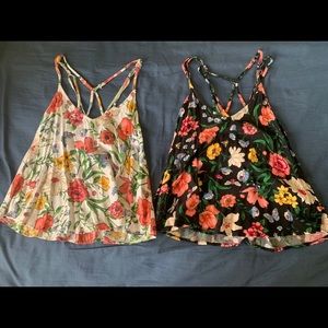 American eagle Floral Tank top backless strappy blouse